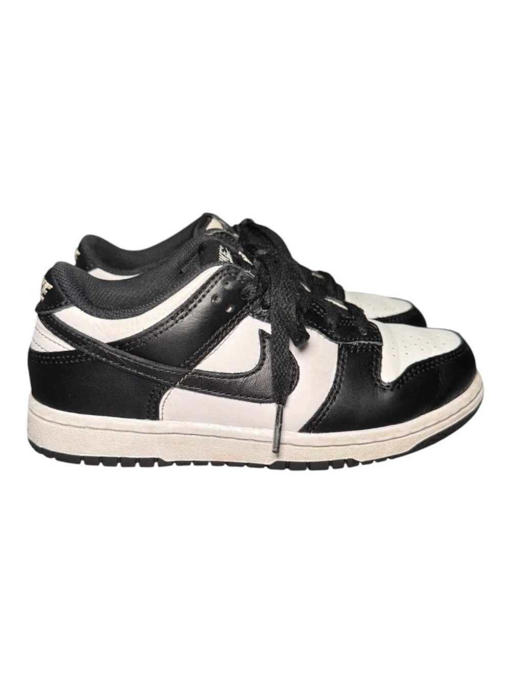 Kids Nike Dunk Low Panda Sneakers Black and White Size 1Y